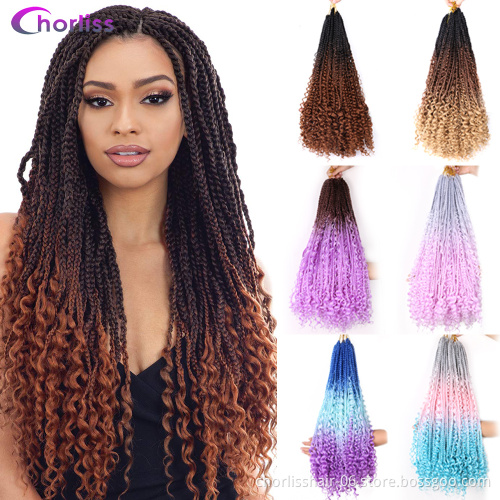 Goddess Faux Locs Crochet Hair Attachment For Braids New River Locs Twist Ombre Synthetic Crochet Braiding Hair Extensions